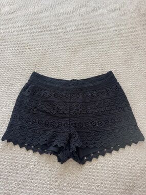 Nordstrom Black High Waist Lace Crochet Shorts